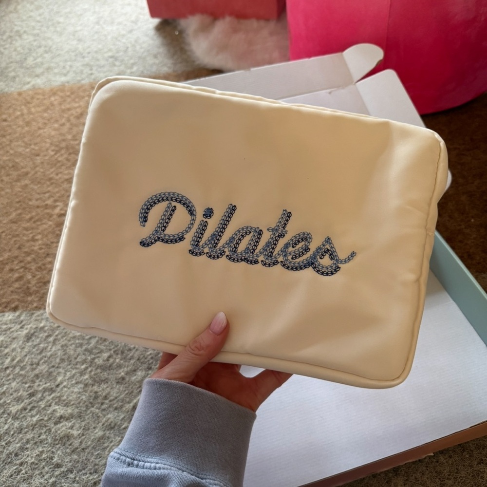Elegant Cream Pilates Cosmetic Bag